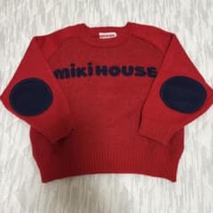 mikiHOUSE 赤 ニットセーター エルボーパッチのサムネイル
