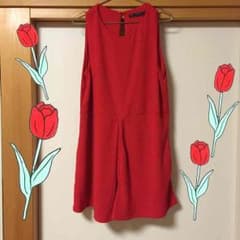 ZARA◯新品レッド オールインワンのサムネイル