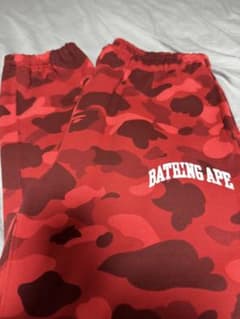 A BATHING APE カモフラ スウェットパンツ レッドのサムネイル