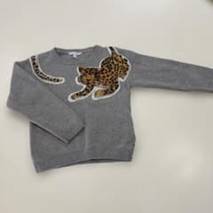 リトルマークジェイコブス ヒョウ柄刺繍 グレー長袖セーターのサムネイル