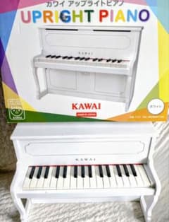 中古品】KAWAI アップライトピアノ ホワイト ミニ おもちゃ ピアノ