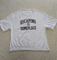 GU ジーユー　厚手Tシャツ 白　Tシャツ　メンズ　XL ロゴ　プリント