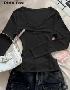 Shein シーイン ブラック長袖トップス