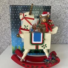 クリスマス　置物　木馬　木製　オーナメント　オルゴール　動作品　前後に揺れる！ クリスマス 置物 木馬 木製 オーナメント オルゴール 動作品 前後に