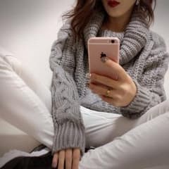 moussy好き必見♪　現品限り割引！タートルネック　ニット　グレーのサムネイル