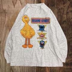 90s セサミストリート ロンT グレー VINTAGE 両面 エルモ 以外 90s セサミストリート ロンT グレー VINTAGE 両面 エルモ 以外