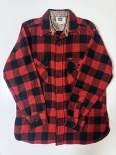 SEARS PILGRIM マチ付き ウール ネルシャツ 15 1/2 黒×赤のサムネイル