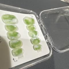 ネイルチップ つけ爪 グリーン マーブル柄のサムネイル