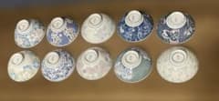 【新品未使用】有田焼 絵変わり 飯碗 10客組10柄組 お茶碗 扇山 秀峰 寿峰