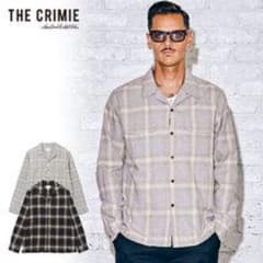 クライミー CRIMIE オンブレチェックシャツ L オープンカラーシャツ