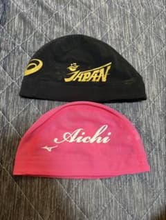 水泳メッシュキャップ　JAPANキャップと【限定品】Aichiキャップのサムネイル
