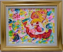 F6号】ロッカクアヤコ 手描き作品/表裏サイン・裏描き有/油彩/アクリル