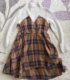 ♪ブランシェス　チェック柄ワンピース　120♪のサムネイル