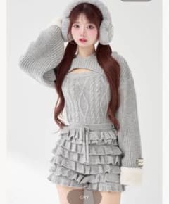 Darich ダーリッチ フリルニットコンビネゾン GRY - メルカリ