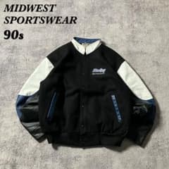 90sMIDWESTSPORTSWEARレザースタジャンウール切替刺繍カナダ製 - メルカリ