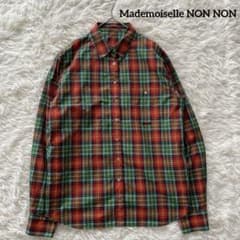 未使用タグ付き マドモアゼルノンノン 微起毛コットン チェック柄シャツ 日本製 マドモアゼルノンノン ノンノNON NO Mademoiselle NON NON