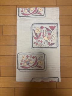 袋帯 花と鳥の模様 絹素材 約33cm幅のサムネイル