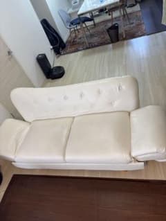 福岡市西新付近引き取り限定 美品フラット可ソファベッド（アイボリー