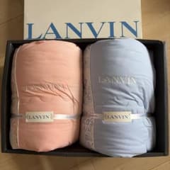 【未使用品】ランバン　洗える肌掛け布団ペア　ブルー×ピンク2枚組　日本製　箱入り 未使用品】ランバン 洗える肌掛け布団ペア ブルー×ピンク2枚組 日本製