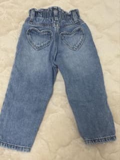 ZARA 92cm ハート刺繍デニムパンツ ライトブルーのサムネイル