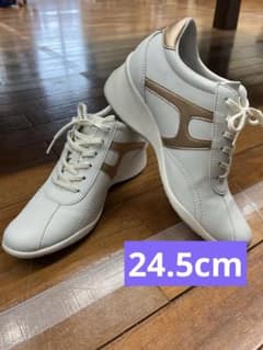 ヒール付きホワイトスニーカー 24.5cmのサムネイル