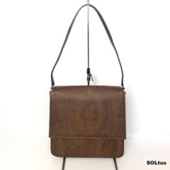 ETRO エトロ ペイズリー柄 総柄 シック ショルダーバッグ レザー ブラウンのサムネイル