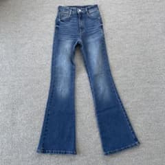 GRL グレイル ハイウエストフレアデニムパンツ CU498 ブルー XS