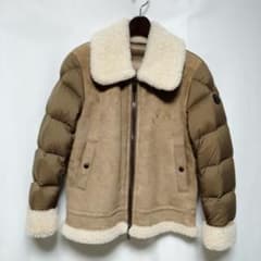 21年モデル モンクレール CURVAL ムートン レザー ダウン サイズ1 