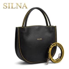 美品 SILNA minacolo 2way トートバッグ ショルダーバッグ黒黄