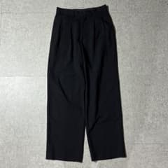 EMPORIO ARMANI ウール ワイドスラックスarchive90s 黒系 - メルカリ