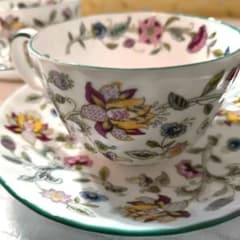MINTON フラワー カップ＆ソーサー 2客セット 花柄 - メルカリ