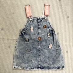 デニムサロペットワンピース futafuta 青 95cmのサムネイル