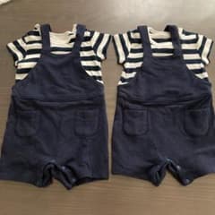 オーバーオール ロンパース　双子のサムネイル