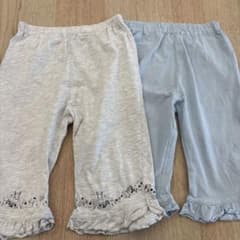 キッズ 7分丈パンツ 2枚セット うさぎ フリルのサムネイル