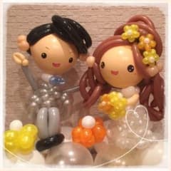 結婚式 白無垢 新郎新婦バルーンアート　ウエルカムスペースに♡ ゆふりバルーン 結婚式 新郎新婦バルーンアートセット ウエルカムスペースに