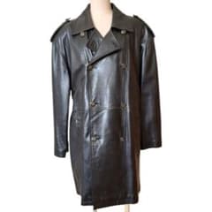 【ベジタブルタンニン鞣し】ダブル ラムレザー ロングコート／重厚羊革／メンズXLのサムネイル