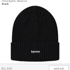 Supreme Overdyed Beanie Black 19ss week1のサムネイル