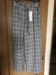 チェックパンツ ワイドパンツ L 値下げします！！のサムネイル