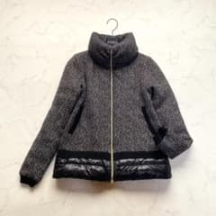 美品✨HERNO モヘヤ アルパカ ツイード 切替 ダウンジャケット 42 