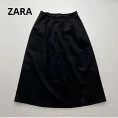 ZARA ザラ ブラック フレアスカート リボン M 黒 ロングスカート
