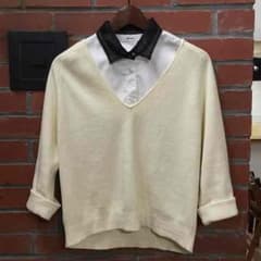 新作！新品！付け襟付けます。ニコアンドのニット。のサムネイル