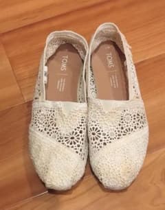 TOMS レース スリッポン ホワイト W7のサムネイル