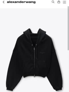 ニ*ケ様 alexanderwang ロゴ パーカー ブラック　最終値下げ中 最終値下げAlexander Wang アレキサンダーワン ブラックパーカー