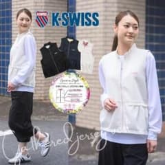 K-SWISS 新品未使用タグ付き　ベスト　ペプラムギャザー　給水速乾　紺　Mのサムネイル
