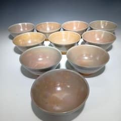 茶道具 金海 駕洛窯造 御本三島茶碗 10客 共箱 美品 - メルカリ