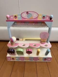 木製 アイスクリームショップ おままごとセット 屋台型 パステルカラーのサムネイル
