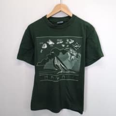 【80s USA製】　TeeJays Tシャツ M-L相当 緑　ハワイ アメカジのサムネイル