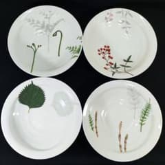 美品 大内順子 皿 植物 ボタニカル 4枚セットのサムネイル