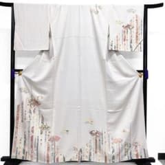 訪問着　身丈161　裄69　金駒刺繍　花模様　七宝　着物　061b 訪問着 身丈161 裄69 金駒刺繍 花模様 七宝 着物 061b - メルカリ