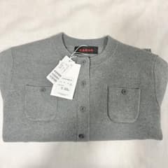 新品 CABaN コットンカシミヤ クルーネックカーディガン ライトグレー